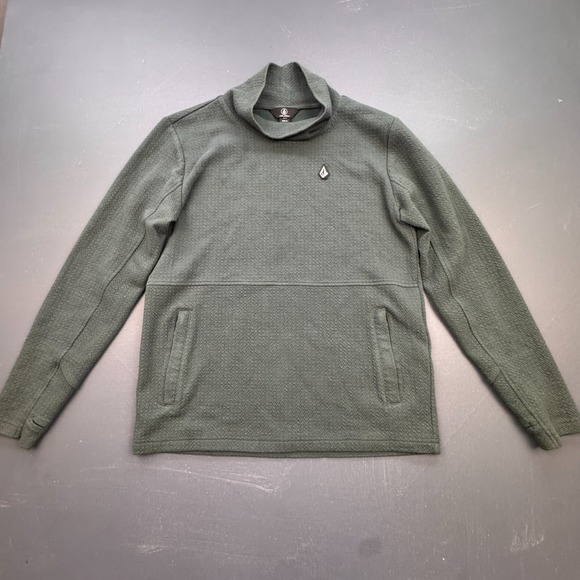 Volcom Cowl Neck Pullover Women's XS Green Long Sleeve Knit Sweater Cozy Soft - Picture 1 of 10